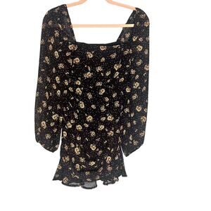 Princess Polly Pavarti Floral Puff Sleeve Milk Maid Fairy Grunge Mini Dress 0